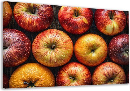 Merkloos / Sans marque Canvas Schilderij Appels - 70x50 cm - Modern - Fruit