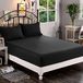 Elegant Comfort 1500 Premium hotelkwaliteit hoeslaken van de zachtste kwaliteit microvezel, diepe zak tot 40,6 cm, kreukbestendig en de kleur vervaagt niet, smal tweepersoons (twijfelaar), zwart