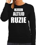 Bellatio Decorations Foute kersttrui zwart Kerst is altijd ruzie kerstkleding dames XS
