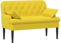 vidaXL Lovingseat met knoopge tuft Licht Geel 111 x 68 x 80 cm Stof