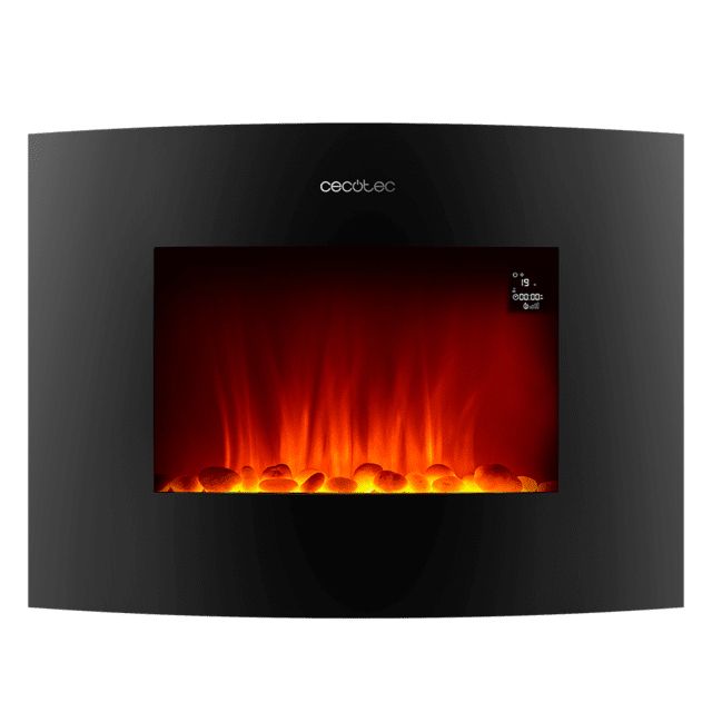 Cecotec 05813 Electric Wall-mountable Fireplace - Black - 2000W - with Remote Control