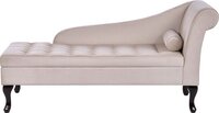 Beliani PESSAC Chaise Longue - Beige - Velvet - Right Side