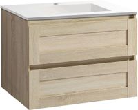 Differnz Reno wastafel - met onderkast eiken FSC® - 75 x 50 x 5 cm - wit