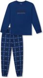 SCHIESSER Pyjama lang Geruit Blauw Katoen Lange mouw Jongens Maat 152