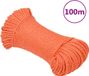 vidaXL Werktouw 6 mm 100 m polypropeen oranje