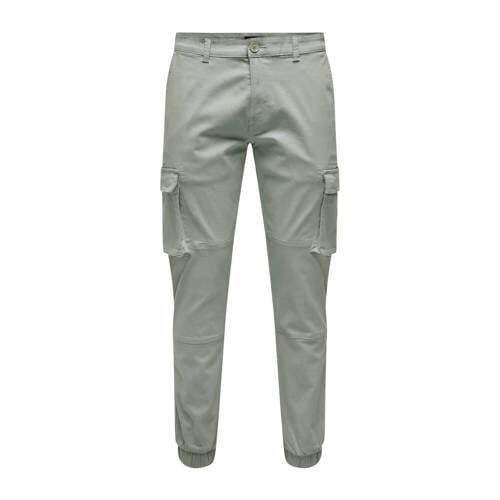 ONLY & SONS ONLY & SONS tapered fit cargo broek ONSCAM STAGE lichtgrijs