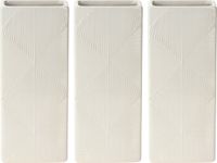 Excellent Houseware Waterverdamper radiator - 3x - wit - met relief - kunststeen - 18 cm - luchtbevochtiger