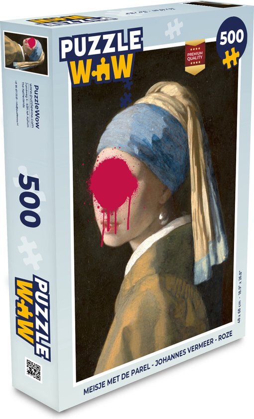 MuchoWow Puzzel Meisje met de parel - Johannes Vermeer - Roze - Legpuzzel - Puzzel 500 stukjes