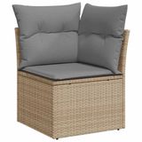 vidaXL 8-delige Loungeset met kussens, polyrattan, beige