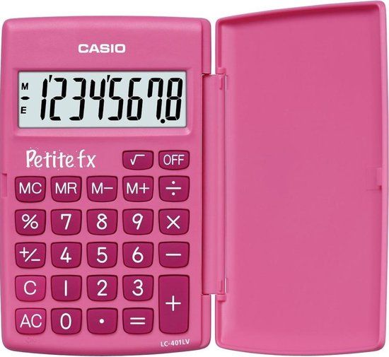 Merkloos Casio LC-401LV - Bureaurekenmachine / Roze
