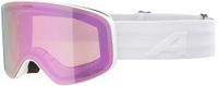 ALPINA Fernie Q-LITE - Skibril voor kinderen, gespiegeld, contrastversterkend, gepolariseerd, OTG, 100% UV-bescherming, mat wit
