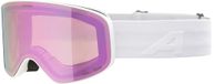 ALPINA Fernie Q-LITE - Skibril voor kinderen, gespiegeld, contrastversterkend, gepolariseerd, OTG, 100% UV-bescherming, mat wit