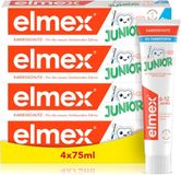 elmex Tandpasta Junior 6-12 jaar, 4 x 75 ml