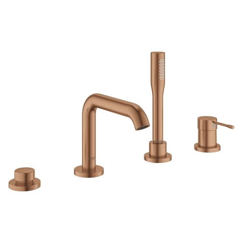 GROHE Essence New Badkraan - Viergats badrandcombinatie - Warm sunset geborsteld (mat brons)