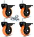 Merkloos Set van 4 Zware Draaiwielen met Draadstijlen M10x25mm