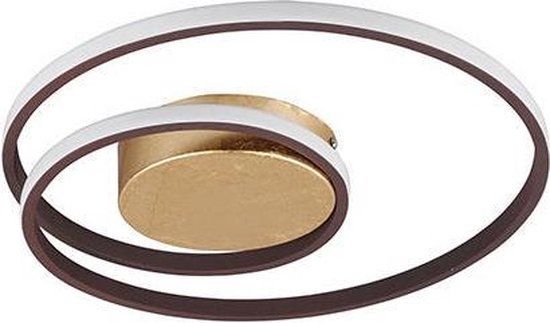 RL LIVE YOUR LIGHT Zibal Plafondlamp - Goud met Roestbruin - LED - Dimbaar - 39 cm
