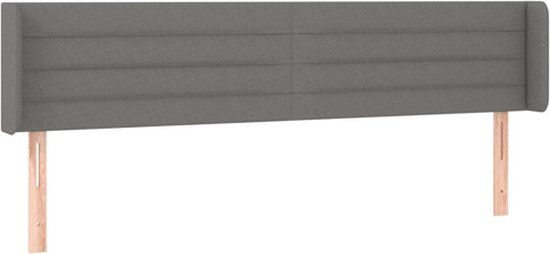 vidaXL Hoofdbord met randen 183x16x78/88 cm stof donkergrijs