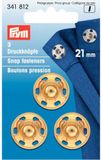 Prym Aannaaidrukknopen 21 mm goudkleurig 3 st.