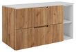 3xE living Armoire de salle de bain, hêtre avec finition blanche, 80 (60 + 20) x 58,6 x 46 cm
