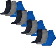 Puma Sokken Quarter Plain 12P Verpakking van 12 Grijs/Blauw Maat 43-46