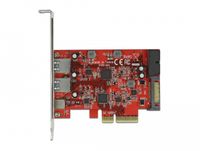Delock 90492 Interface Card/Adapter Internal USB 3.2 Gen 1 (3.1 Gen 1), USB 3.2 Gen 2 (3.1 Gen 2) PCIe