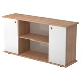 hjh OFFICE PRO Dressoir met Deuren - Walnoot/Wit - 166,1 x 44,8 x 84 cm - Kapa SB