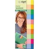 SIGEL HN682 markeerstiften, multicolor, 500 strepen, 10 kleuren in formaat 15 x 50 mm, van papier