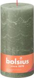 Bolsius 4 stuks olijfgroen rustiek stompkaars 200/100 (125 uur) Fresh Olive