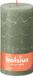 Bolsius 4 stuks olijfgroen rustiek stompkaars 200/100 (125 uur) Fresh Olive