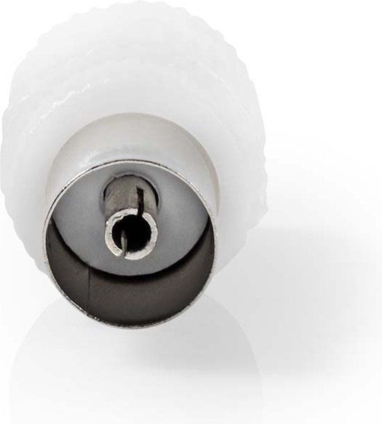 Nedis IEC (Coax) Connector - Recht - Female / Male - Vernikkeld - 75 Ohm - Schroef - Diameter kabelinvoer: 7.0 mm - Metaal / Polyvinylchloride (PVC) - Wit - 2 Stuks - Doos