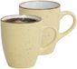Gerimport Koffie / thee mok Sweets - 2x stuks - geel - 350 ml - keramiek