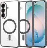 Techsuit Hoesje geschikt voor Samsung Galaxy S26 Plus - Luxury Crystal Back Cover - Geschikt voor MagSafe - Transparant/Zwart