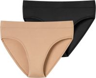 Schiesser Rioslip Unique Micro Dames Effen Beige/Zwart 2 Stuks