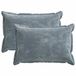 vidaXL Taie d'oreiller 2 pièces bois clair bleu 50 x 75 cm tissu chenille