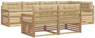 vidaXL Buiten bankenset 7 st Wit en Beige Polyester