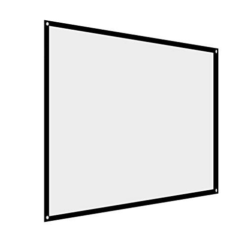 Eboxer Projectiescherm 16:9 draagbaar opvouwbaar canvas met zwarte rand en ophanggaten voor thuisbioscoop, binnen en buiten, 16 inch