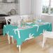 Bonamaison Tafelkleed, Anti-Mold, Sneldrogend, Waterdicht, 100% Polyester Tafellaken, Turkoois, wit, 140 x 160 Cm