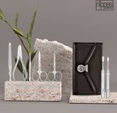 Nippes Solingen Manicure set 7-delig - RVS – LOCKS - Zwart Leren Etui