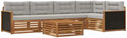 vidaXL - Extérieur - canapé - ensemble - 5 - places - Naturel et gris clair - Polyester