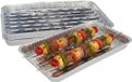 Gerimport barbecue grillschaal - 9x stuks - 34 x 23 cm - Vlees grillen - BBQ rooster - aluminium schaal