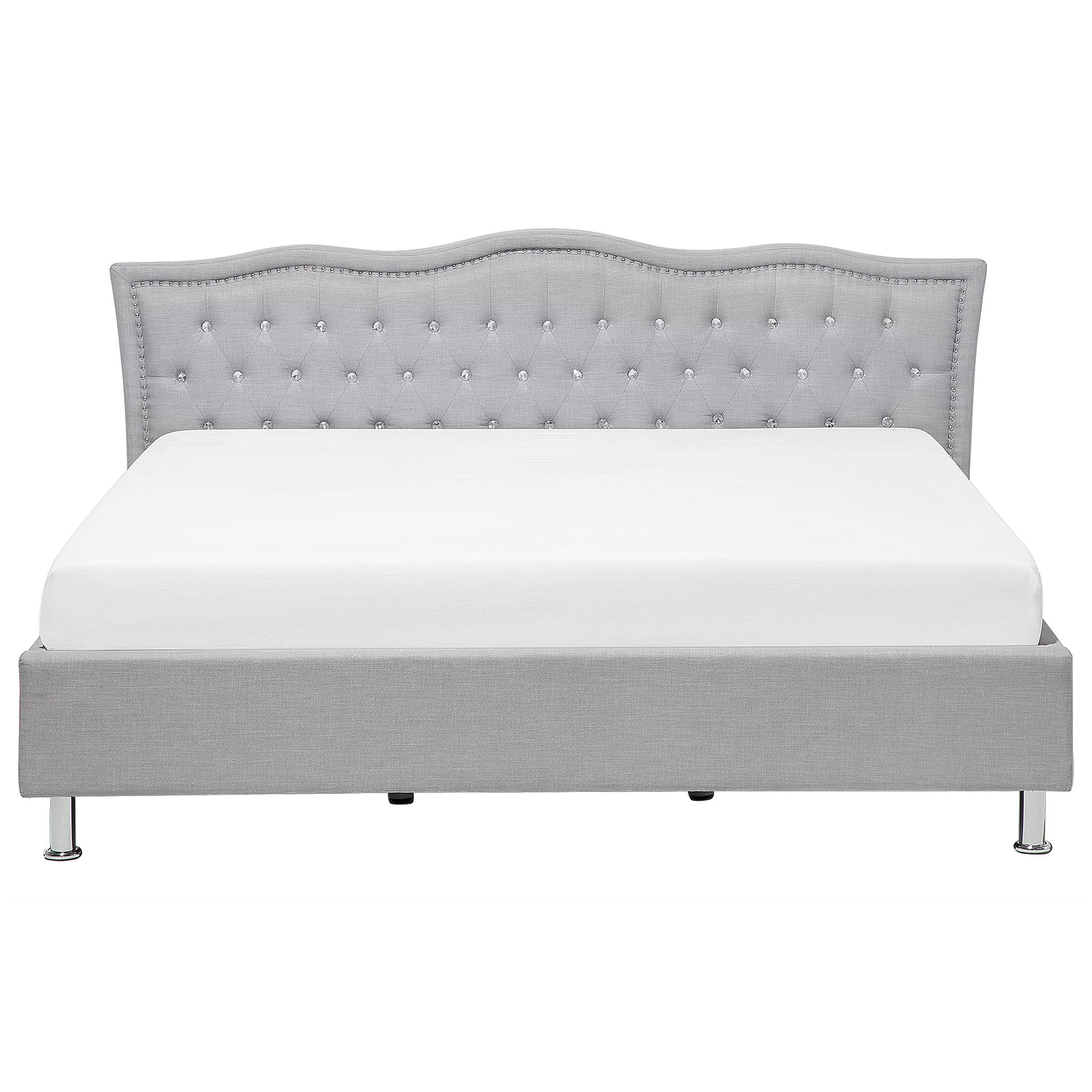 BELIANI Beliani METZ  - Bed met opbergruimte - Grijs - 180 x 200 cm - Polyester