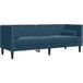 Canapé Chesterfield 3 places velours bleu