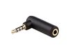 adaptare 10122 hoekadapter 3,5 mm jack (4-polig) op jack koppeling (4-polig), verguld, zwart