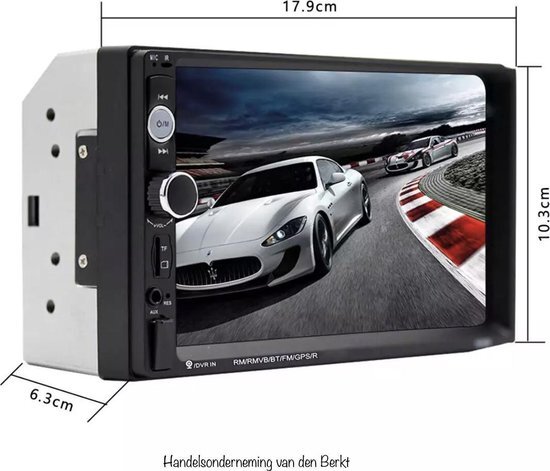 Berk, T. Dubbel din 7 HD autoradio. Touchscreen Bluetooth Achteruitrijcamera