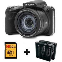 Kodak Digitale camera PixPro AZ425 Zwart + tweede batterij type LB060 + 32 GB geheugenkaart