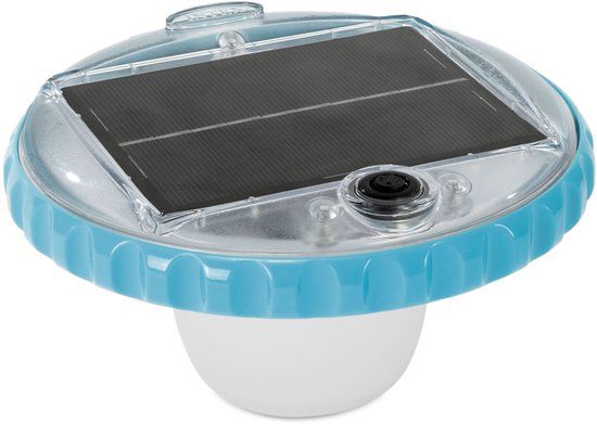 Intex 28695 Solar Powered LED Floating Pool Light Blue/White