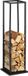 Relaxdays Metaal Brandhoutrek 121x35x35 cm Hoog voor Binnen - Haardhoutrek voor Open Haard Zwart