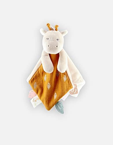 Noukie's - N2113.19 knuffeldier Giraffe Tiga, 27 cm x 27 cm, Veloudoux, beige/mosterd