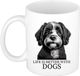 Bellatio Decorations Mok Cadeau Hondenliefhebbers - Labradoodle - wit - pentekening - keramiek - 300 ml