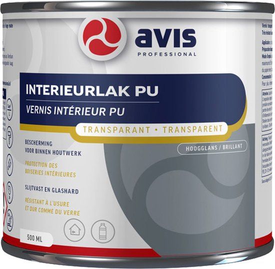 Avis Polyurethane Hoogglans Blanke Lak - 500 ml - Transparant
